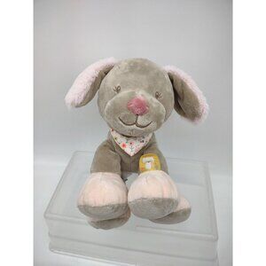 Nattou Plush Lali Dog Pink Brown Flower Scarf Puppy Toy Stuffed Animal Girl Gift